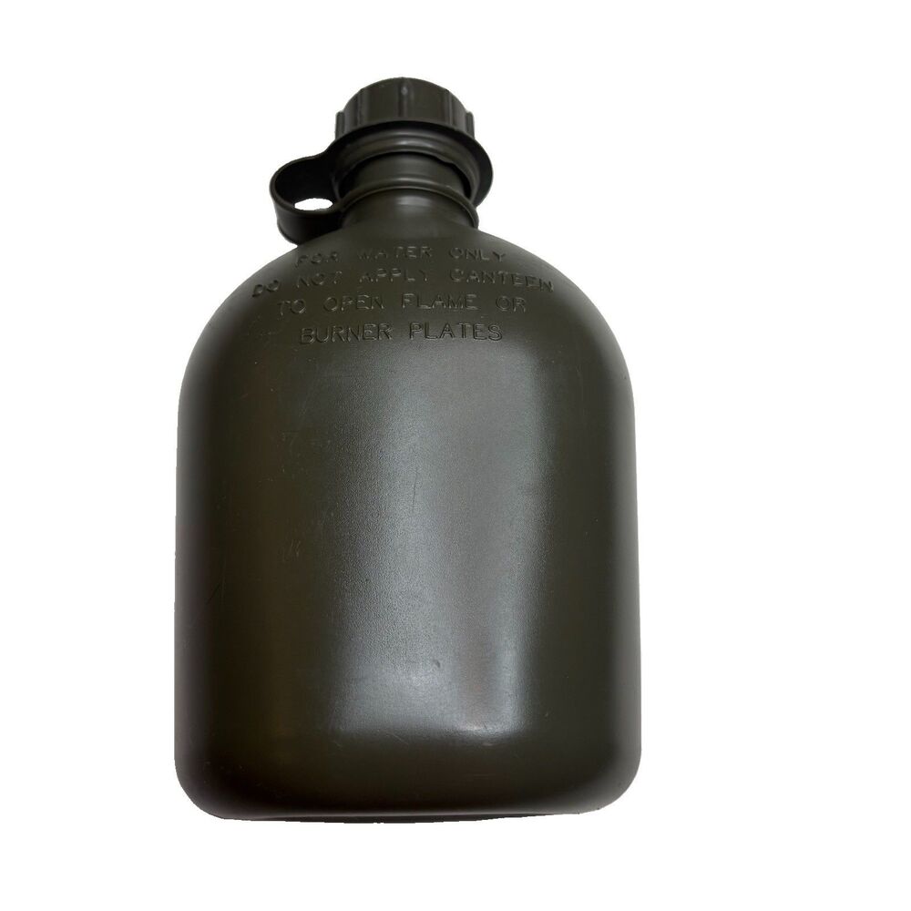 US Military Style Tactical Survival Oliver Green 1 QT HARD PLASTIC Water Canteen